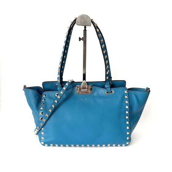 Valentino Garavani Rockstud Grainy Leather Tote Bag